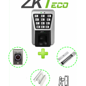 Zkteco Ma500Pak - Control De Acceso Profesional De Huella / Tarjeta Y Password Para Exterior Con Ip65 / Incluye Contrachapa Magnética Lm2805 De 200Kg / Soporte De Fijación Zl / Botón De Salida No Touch